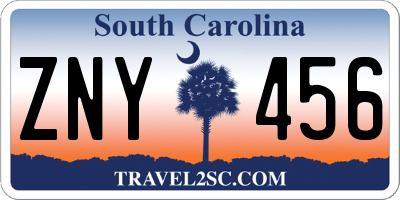 SC license plate ZNY456