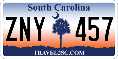 SC license plate ZNY457