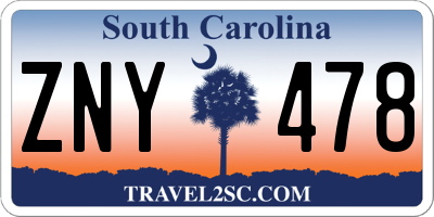 SC license plate ZNY478