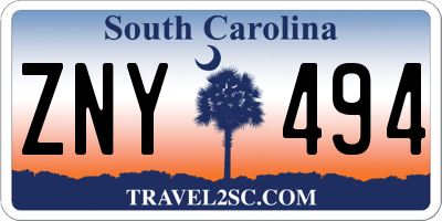 SC license plate ZNY494