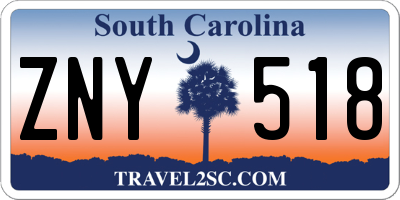 SC license plate ZNY518