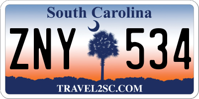 SC license plate ZNY534