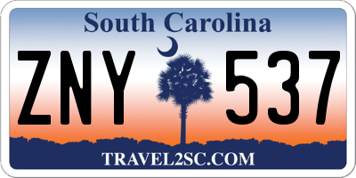 SC license plate ZNY537