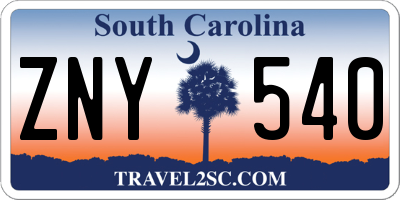 SC license plate ZNY540