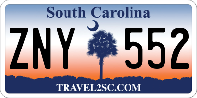 SC license plate ZNY552