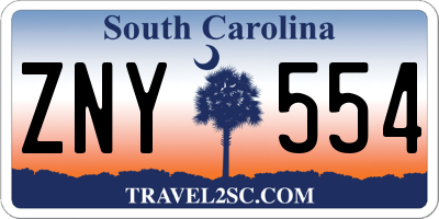 SC license plate ZNY554