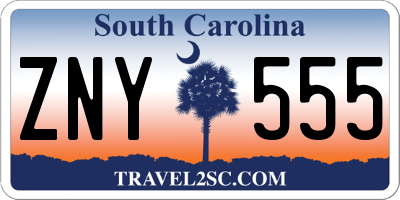 SC license plate ZNY555