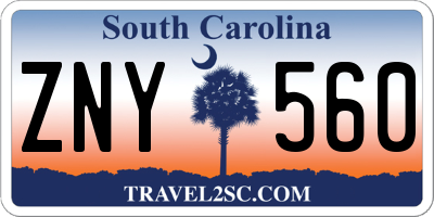 SC license plate ZNY560