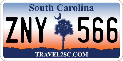 SC license plate ZNY566
