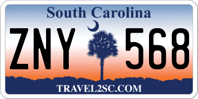 SC license plate ZNY568