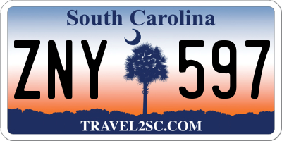 SC license plate ZNY597