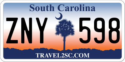 SC license plate ZNY598