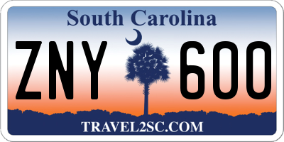 SC license plate ZNY600
