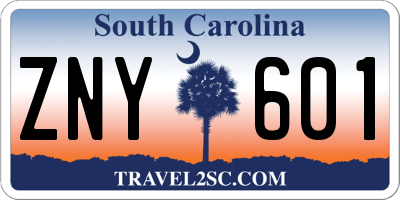 SC license plate ZNY601