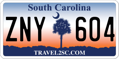 SC license plate ZNY604