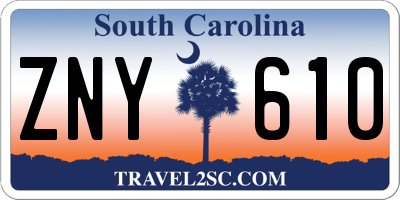 SC license plate ZNY610