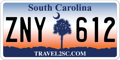 SC license plate ZNY612