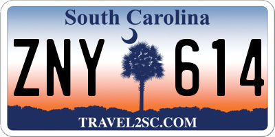 SC license plate ZNY614