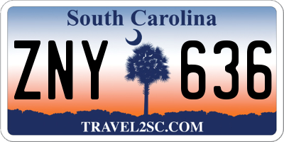 SC license plate ZNY636