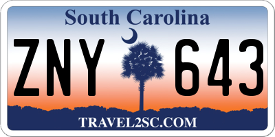 SC license plate ZNY643