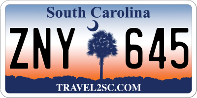 SC license plate ZNY645