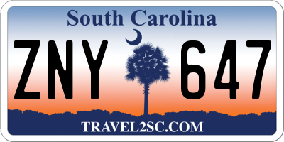 SC license plate ZNY647