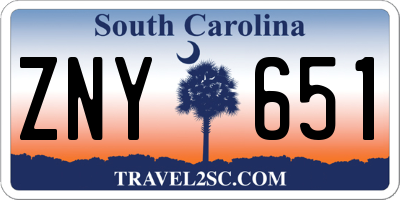 SC license plate ZNY651