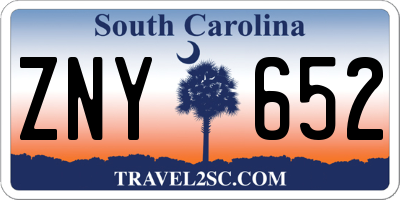 SC license plate ZNY652