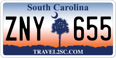 SC license plate ZNY655