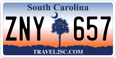 SC license plate ZNY657