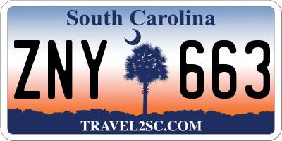 SC license plate ZNY663