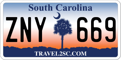SC license plate ZNY669