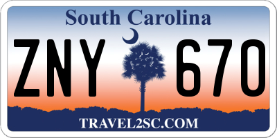 SC license plate ZNY670