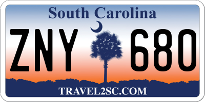 SC license plate ZNY680