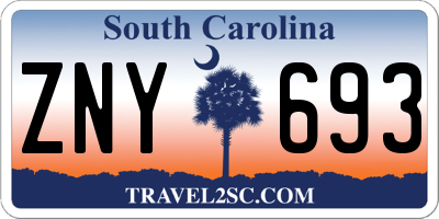 SC license plate ZNY693