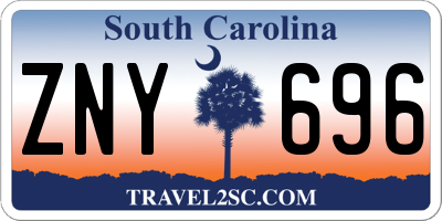 SC license plate ZNY696