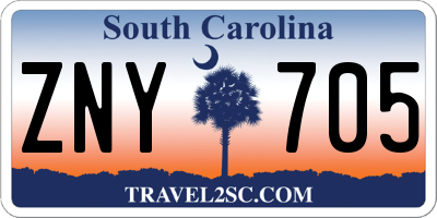 SC license plate ZNY705