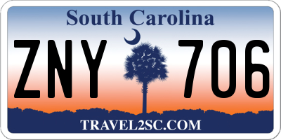 SC license plate ZNY706