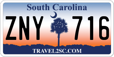 SC license plate ZNY716