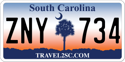 SC license plate ZNY734