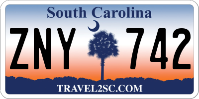 SC license plate ZNY742