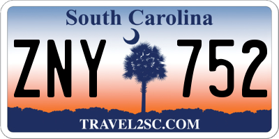 SC license plate ZNY752