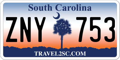 SC license plate ZNY753