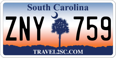 SC license plate ZNY759