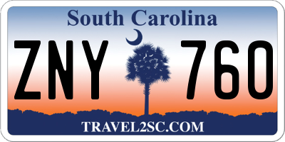 SC license plate ZNY760