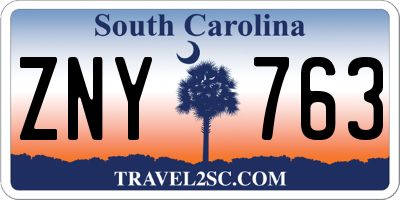 SC license plate ZNY763