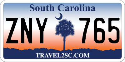 SC license plate ZNY765