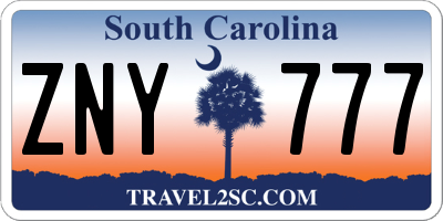 SC license plate ZNY777