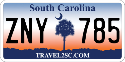 SC license plate ZNY785