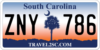 SC license plate ZNY786